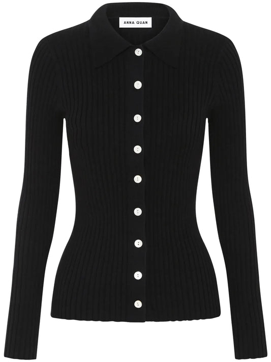 Ashlen Button-Up Ribbed Top