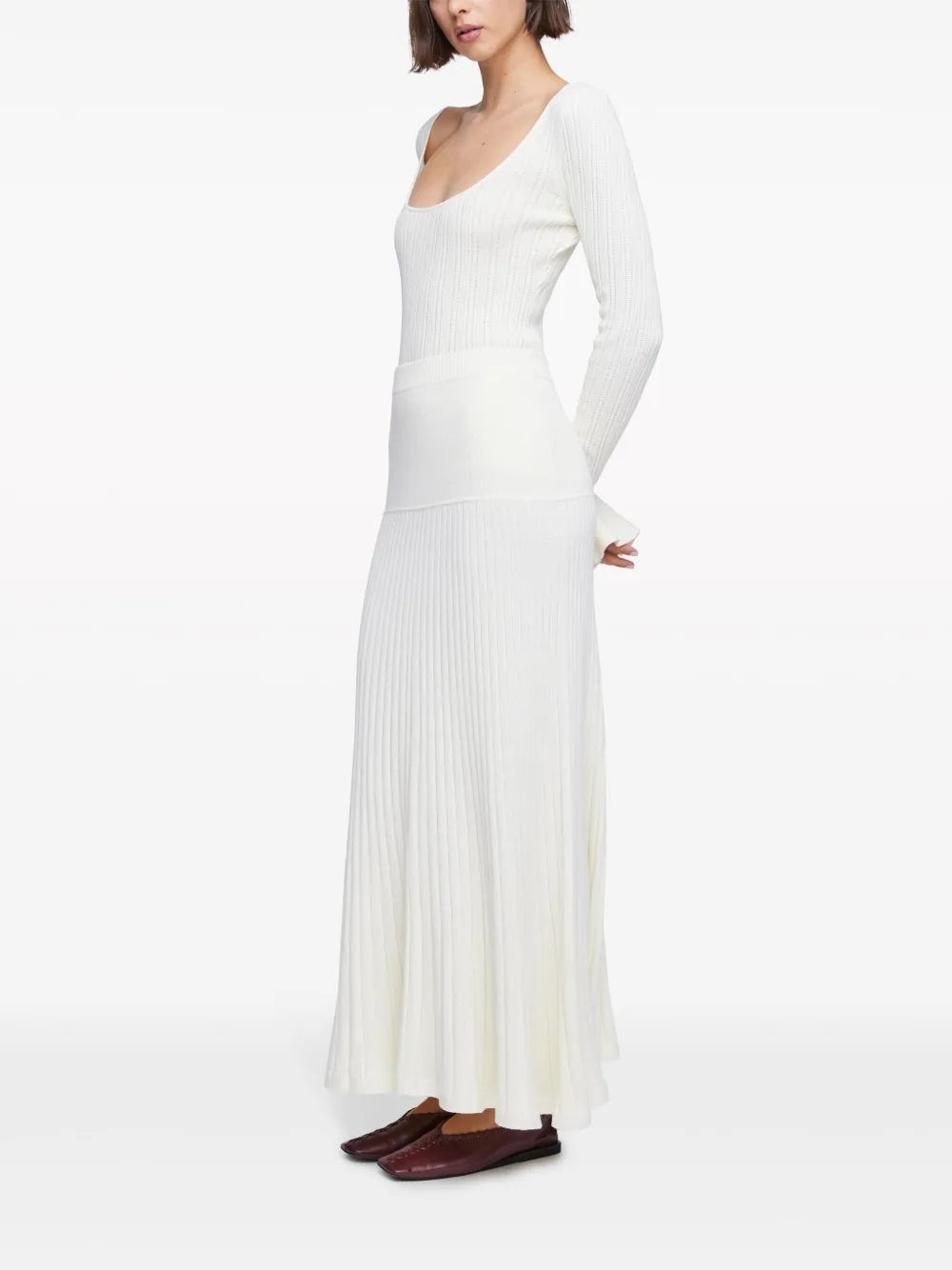 Amber Ribbed-Knit Maxi Skirt