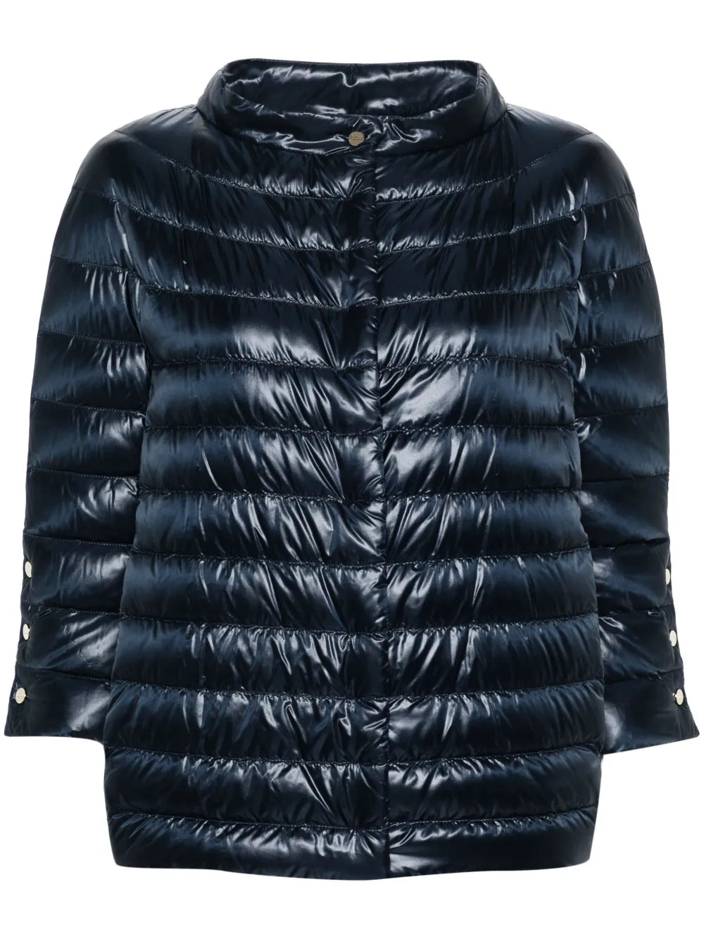 Mock-Neck Quilted Jacket