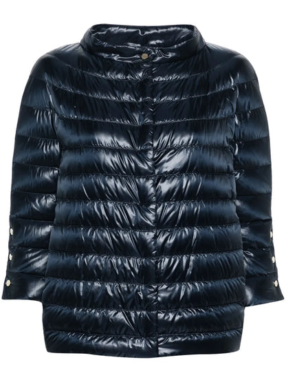 Mock-Neck Quilted Jacket