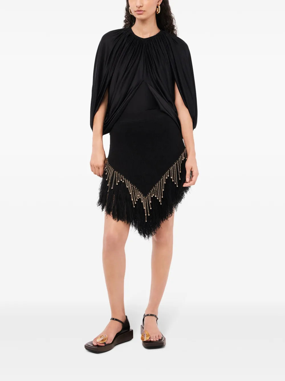 Round-Neck Draped Blouse