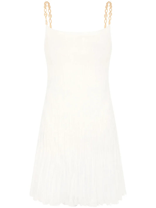 Chain-Strap Silk Minidress