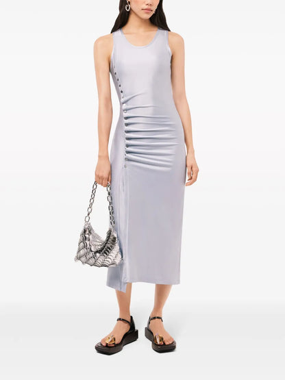 Stud-Detailed Sleeveless Midi Dress