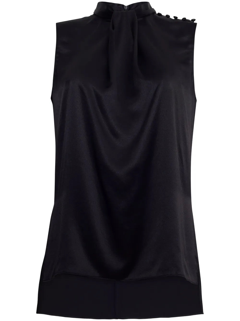 Draped Silk-Charmeuse Blouse