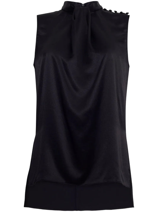 Draped Silk-Charmeuse Blouse