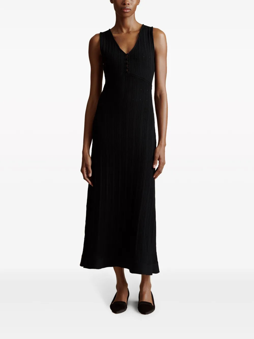 Mysa Pointelle-Knit Midi Dress