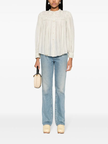 Plalia Striped Voile Blouse