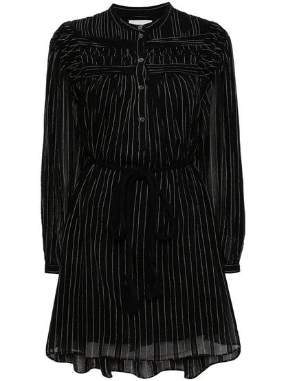 Leozi Striped Voile Mini Dress