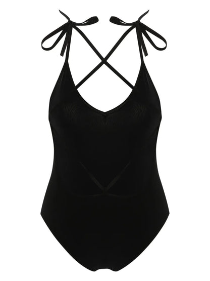 Swan Criss-Cross Straps Swimsuit