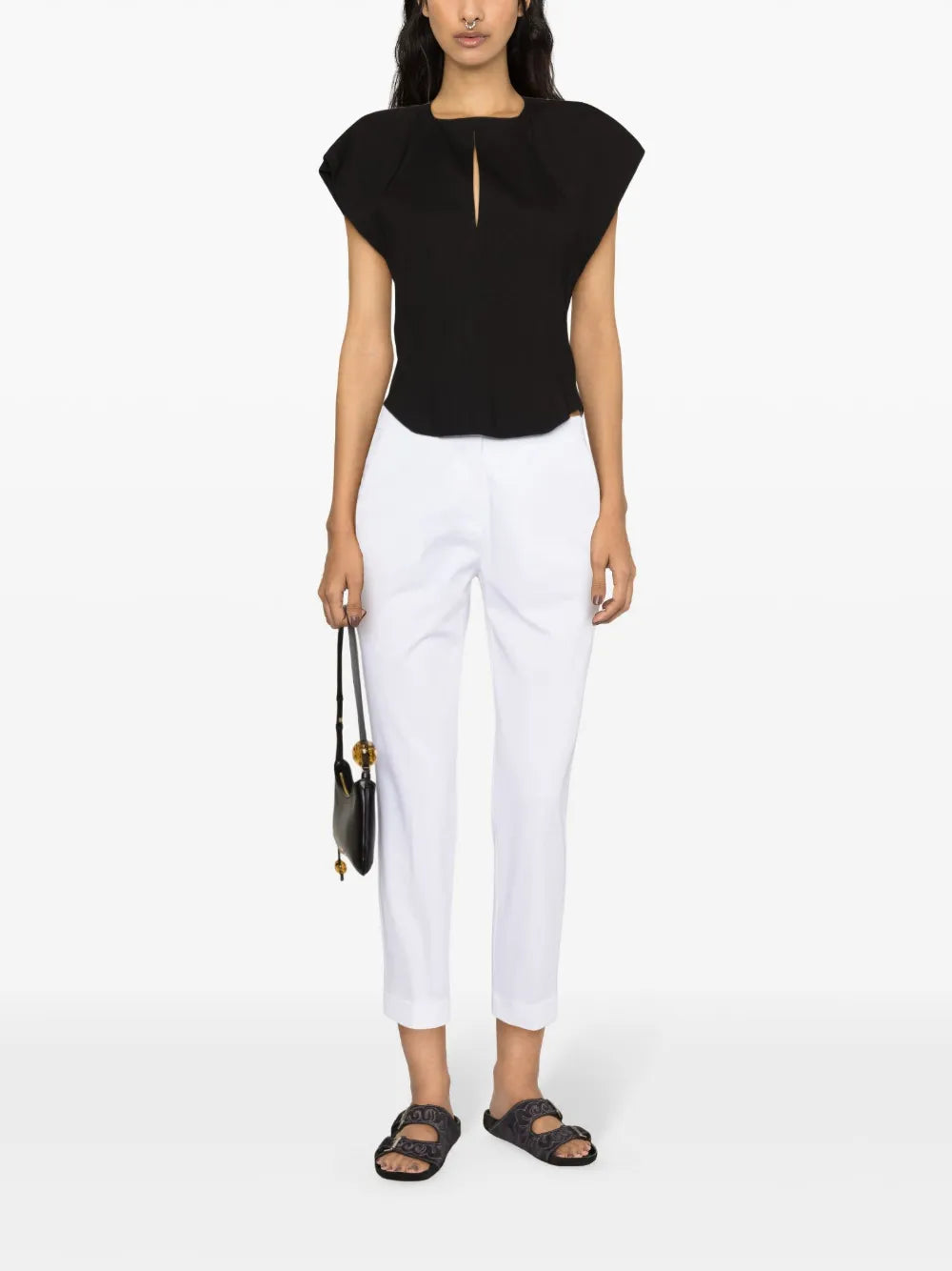 Stretch-Cotton Cropped Trousers