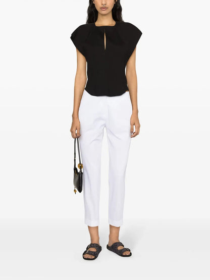 Stretch-Cotton Cropped Trousers