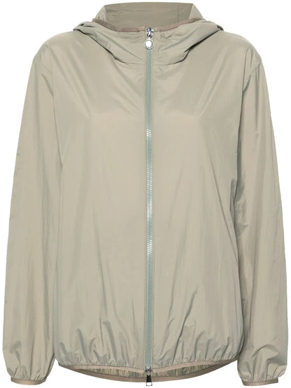 Logo-Patch Hooded Windbreaker Jacket