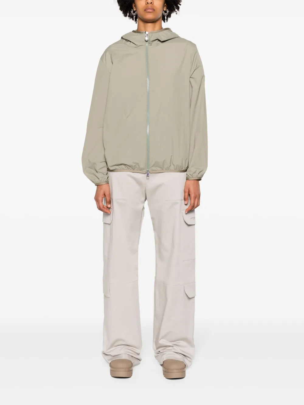 Logo-Patch Hooded Windbreaker Jacket