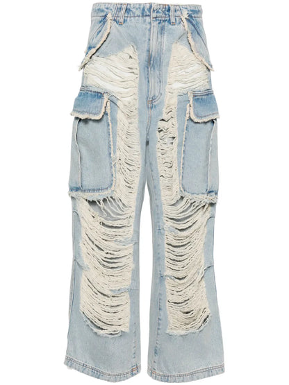 Vivi Distressed Wide-Leg Jeans