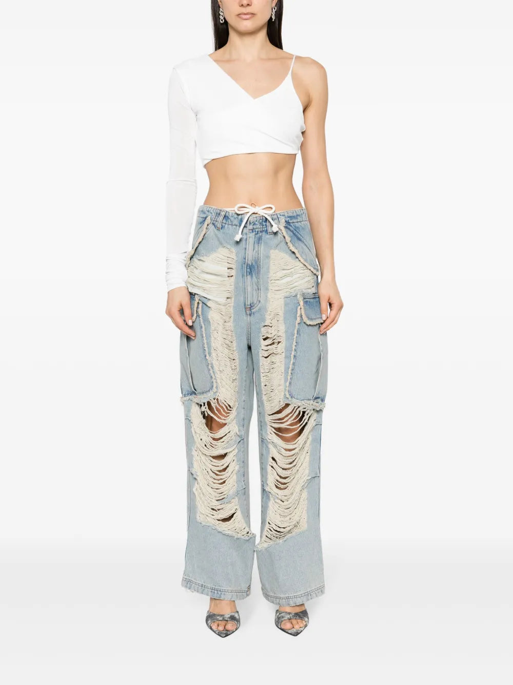 Vivi Distressed Wide-Leg Jeans