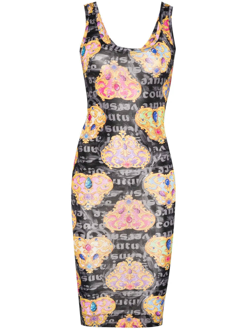 Heart-Couture-Print Jersey Dress
