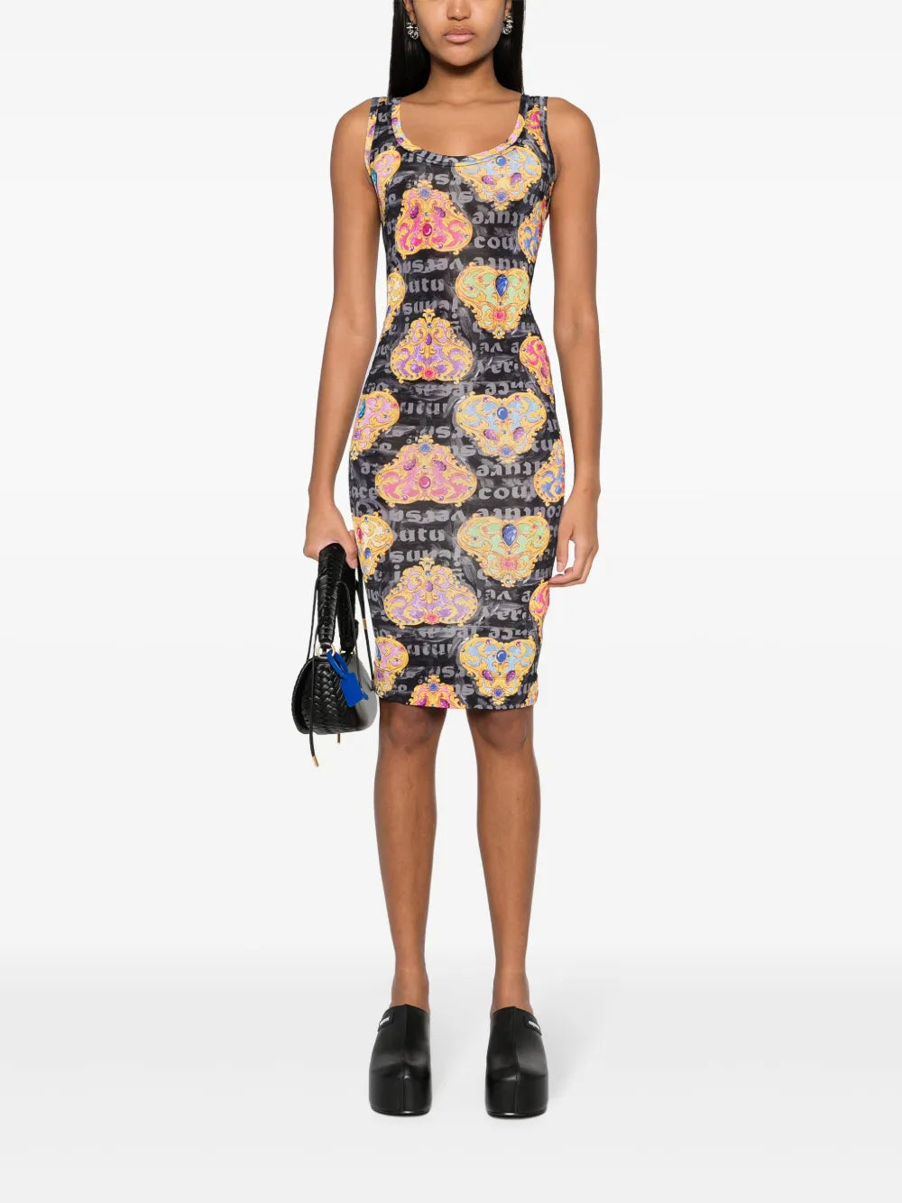 Heart-Couture-Print Jersey Dress