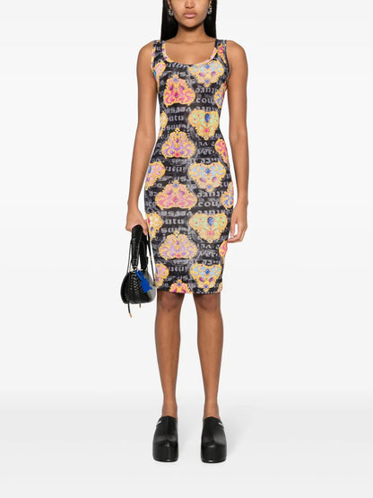 Heart-Couture-Print Jersey Dress