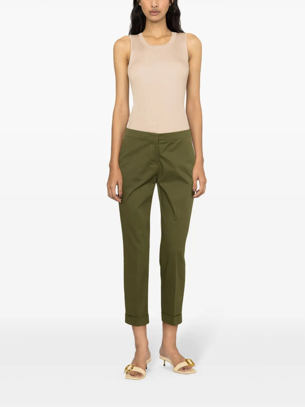 Stretch-Cotton Cropped Trousers