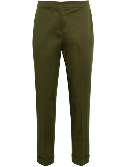 Stretch-Cotton Cropped Trousers