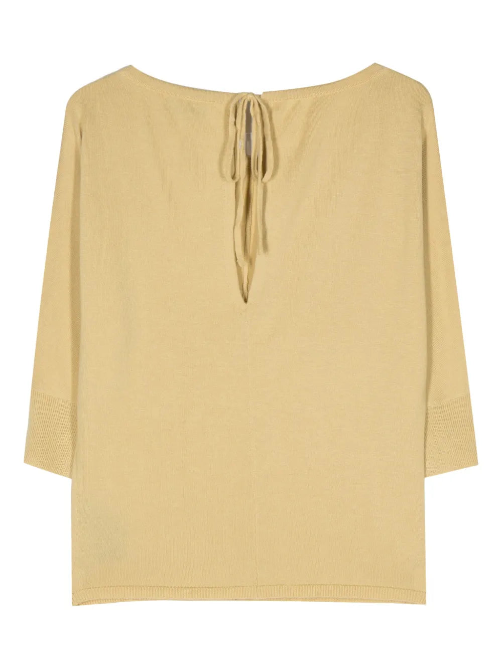 Tie-Fastening Wool Knitted Top