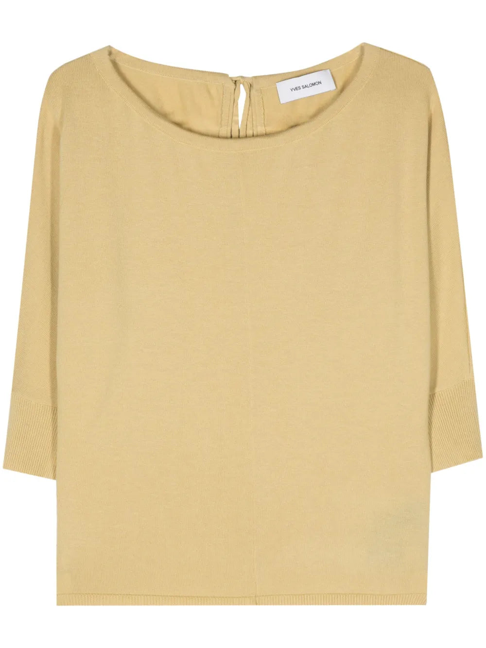 Tie-Fastening Wool Knitted Top