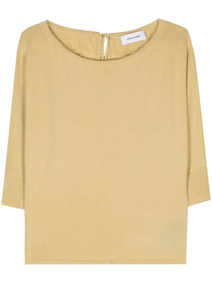 Tie-Fastening Wool Knitted Top