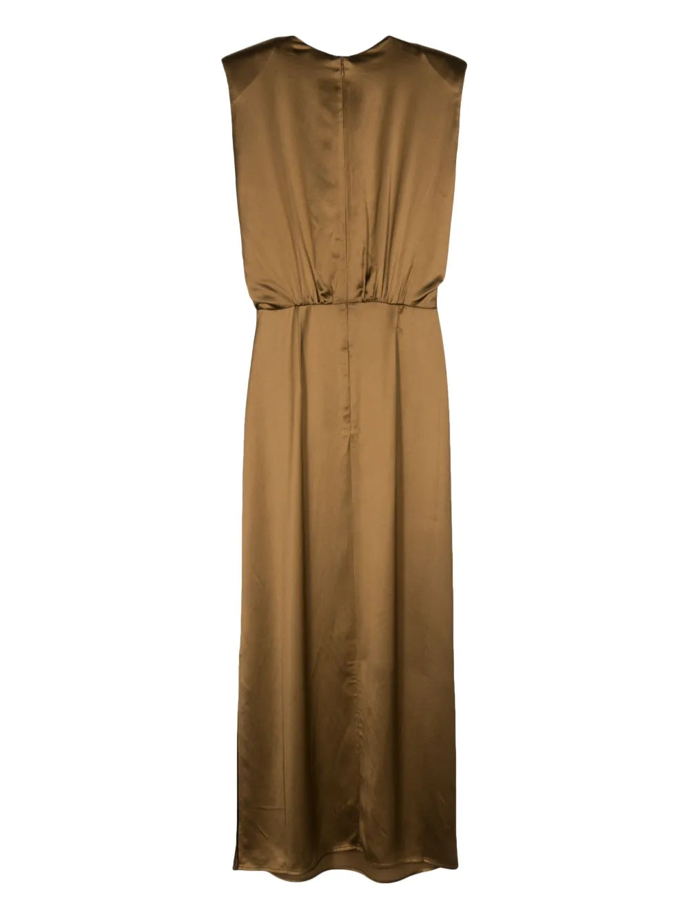 Pleat-Detail Satin Dress