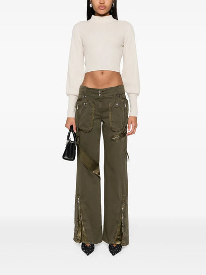 Satin-Insert Cargo Trousers