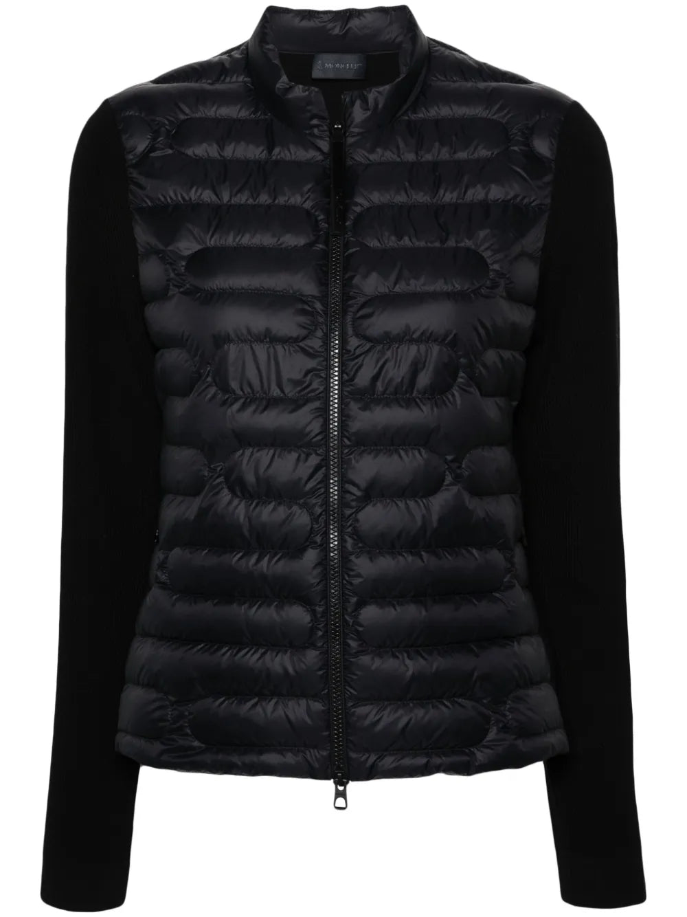 Logo-Patch Quilted-Panel Jacket