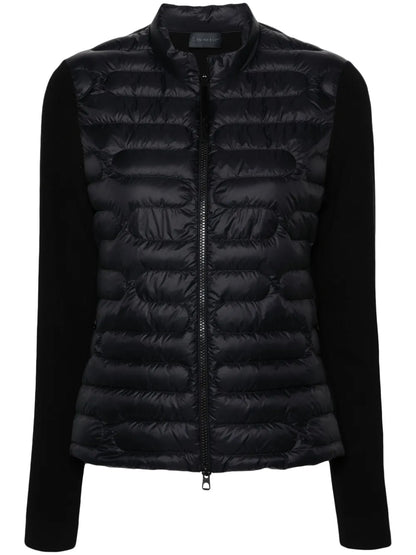 Logo-Patch Quilted-Panel Jacket