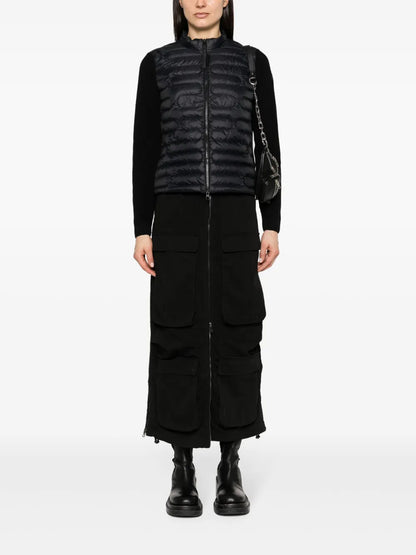 Logo-Patch Quilted-Panel Jacket