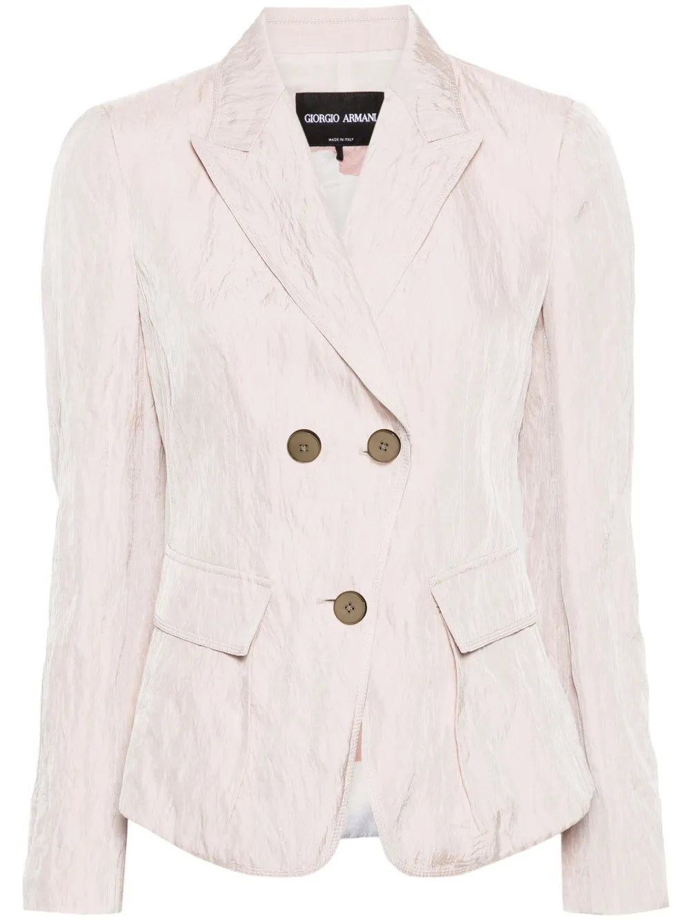 Crinkled Double-Breasted Blazer