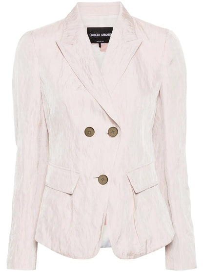 Crinkled Double-Breasted Blazer