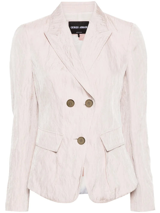 Crinkled Double-Breasted Blazer