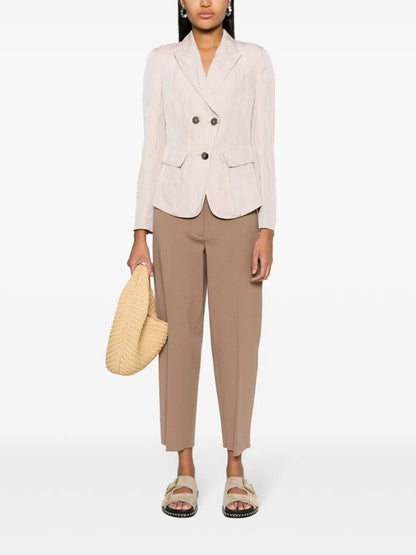 Crinkled Double-Breasted Blazer