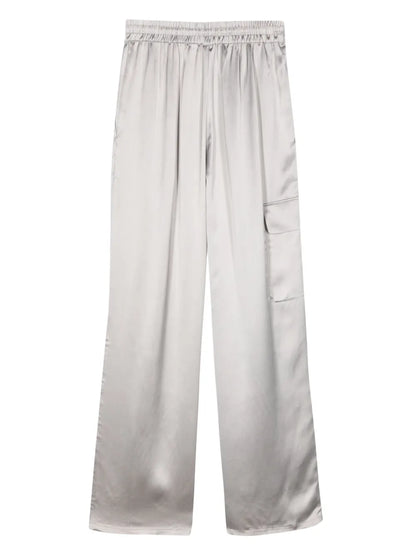 Wide-Leg Satin Trousers