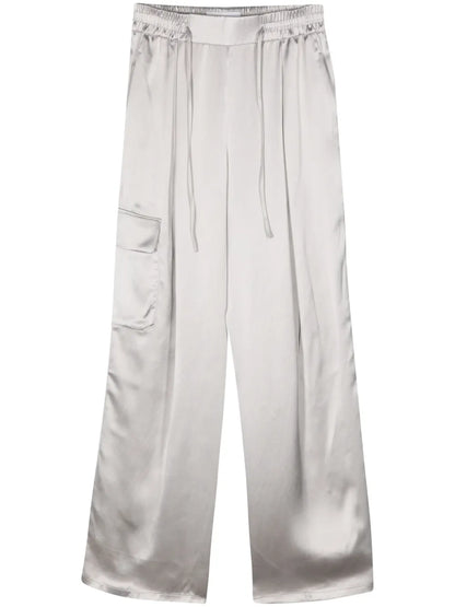 Wide-Leg Satin Trousers