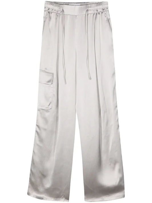 Wide-Leg Satin Trousers