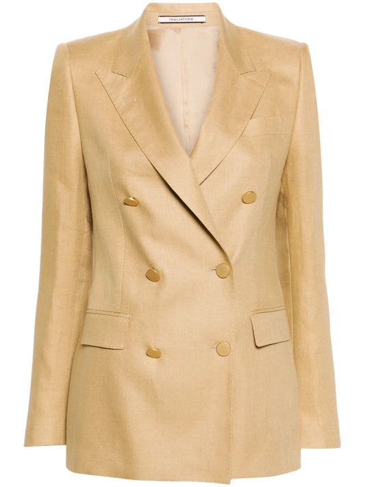 Double-Breasted Linen Blazer