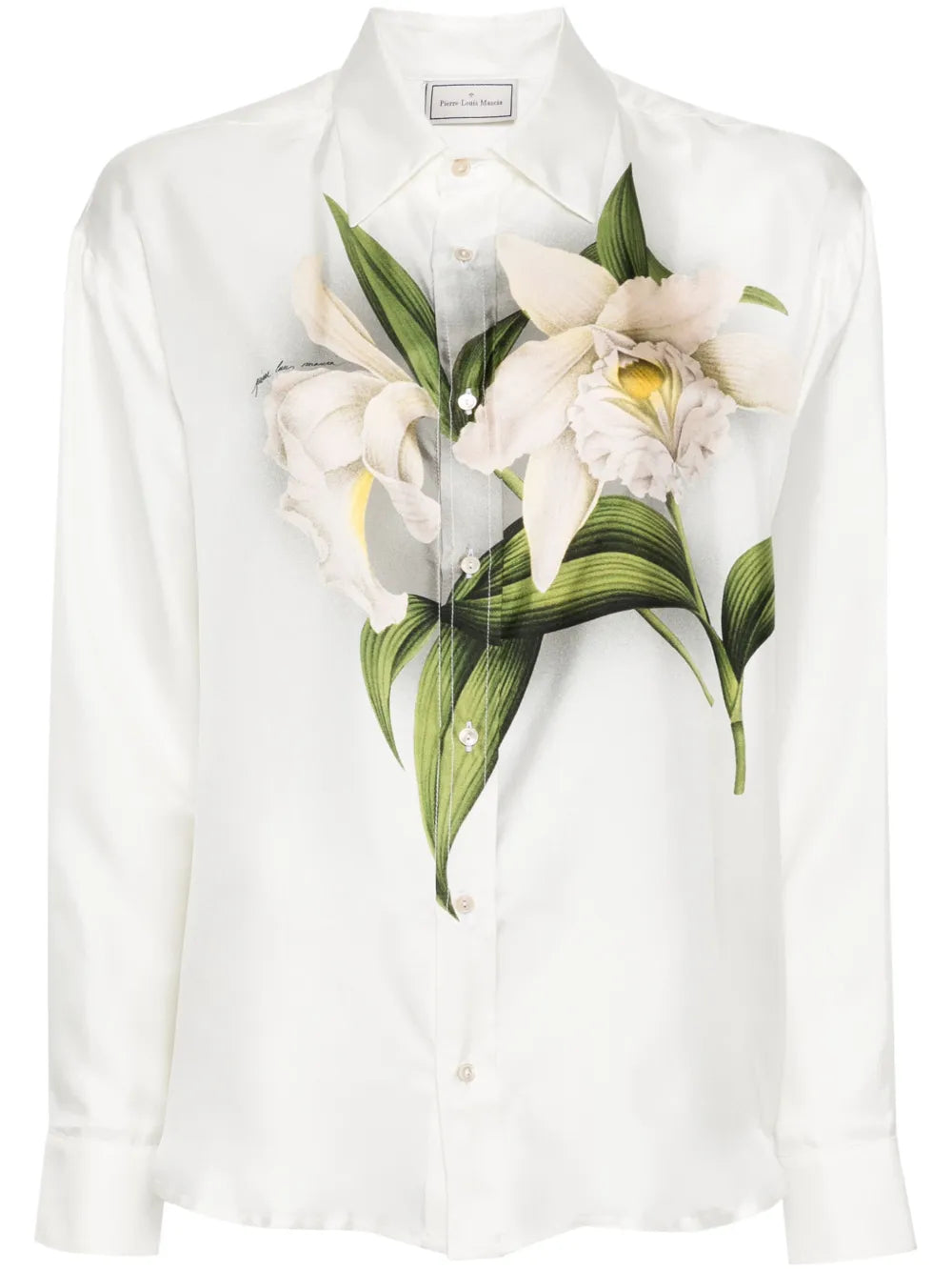 Aloe Floral-Print Silk Shirt