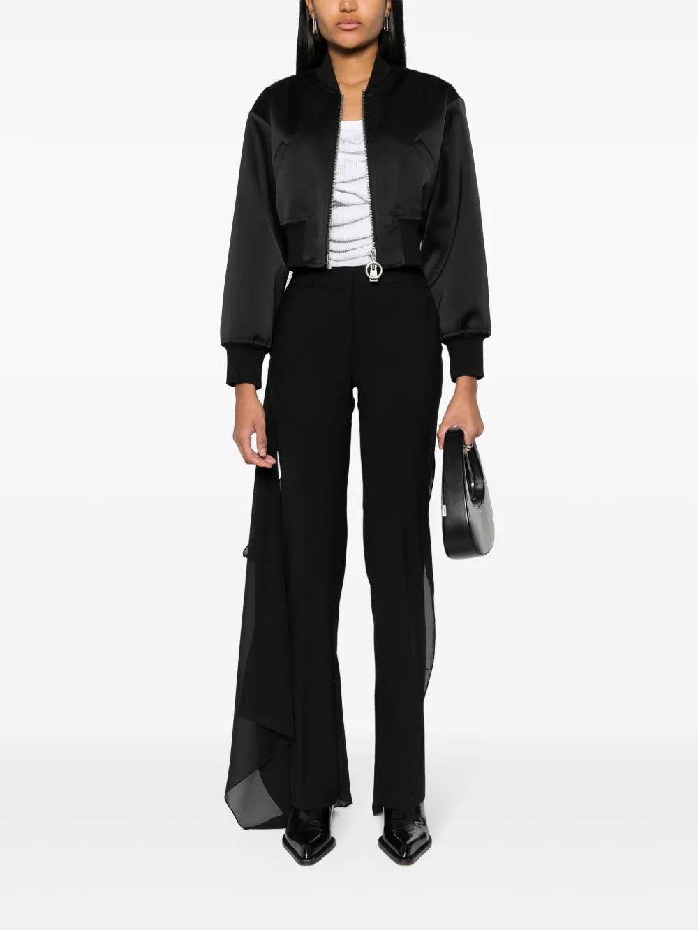 Draped-Detail Tailored Trousers