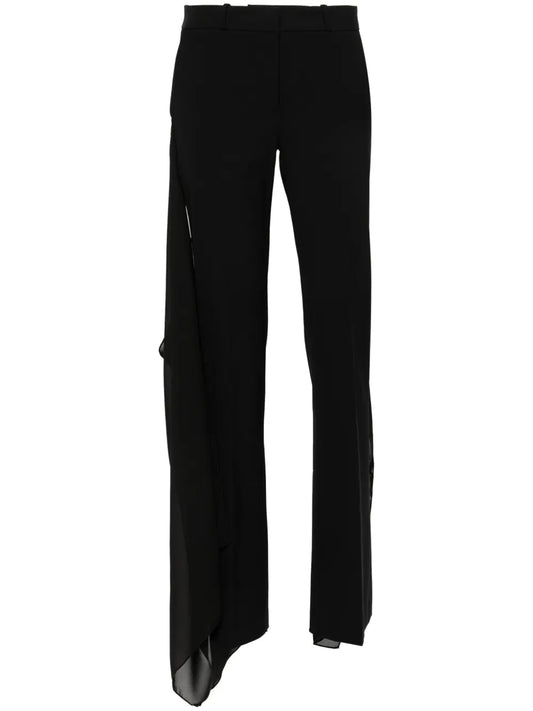 Draped-Detail Tailored Trousers
