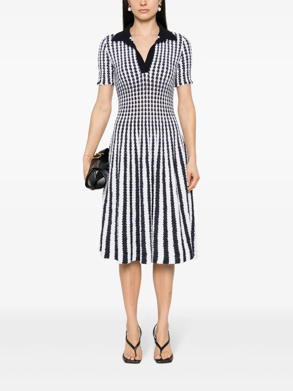 Striped Seersucker Midi Dress