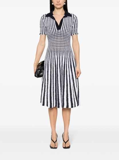 Striped Seersucker Midi Dress