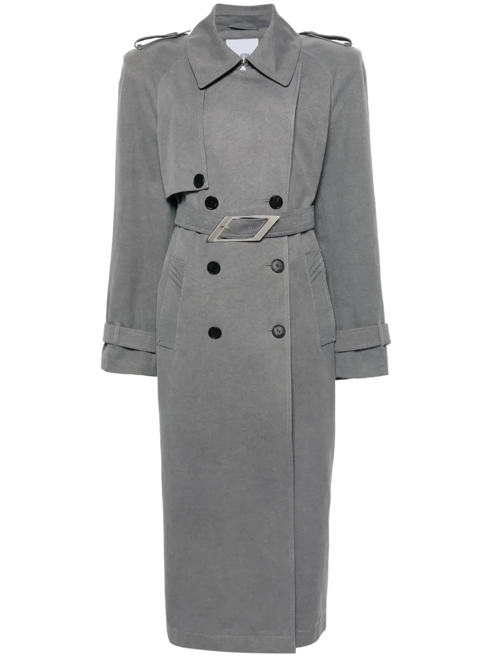 Shoulder-Pads Canvas Trench Coat