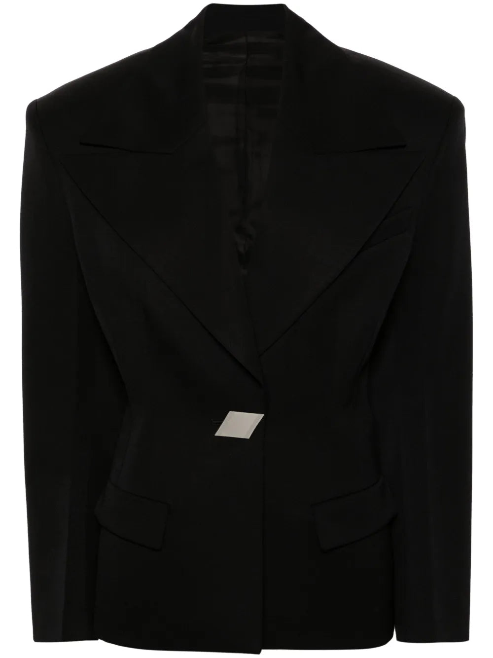 Single-Breasted Maxi-Shoulders Blazer