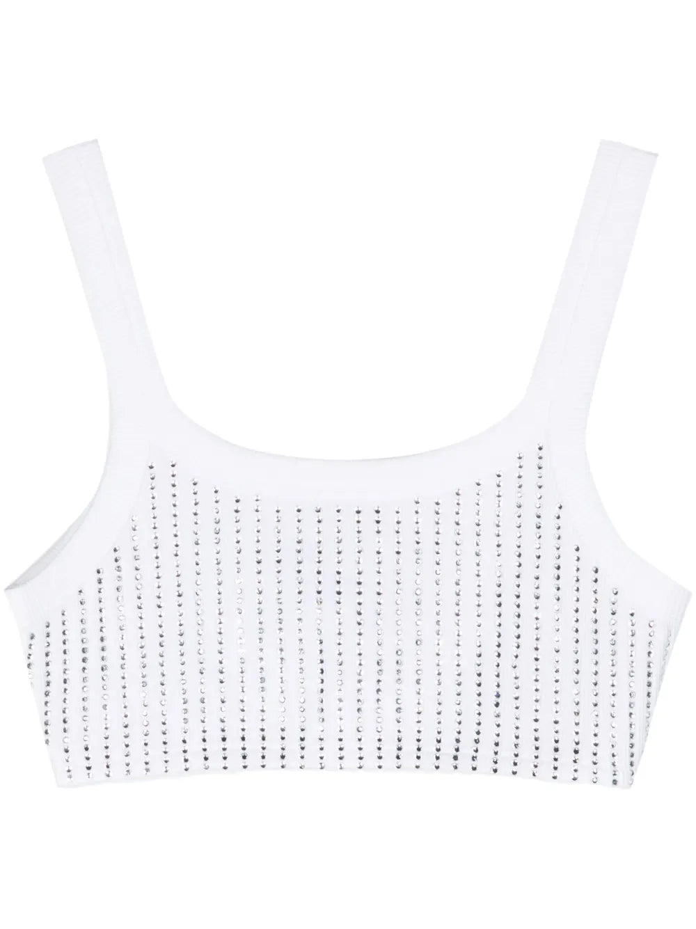 Rhinestoned Cotton Crop Top