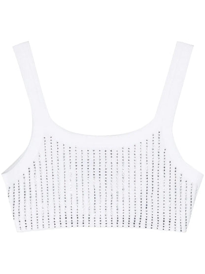 Rhinestoned Cotton Crop Top