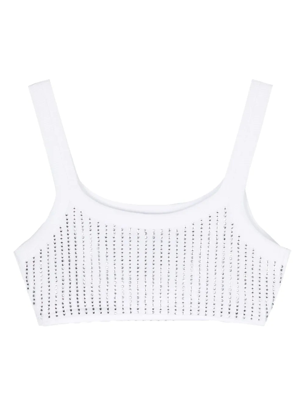 Rhinestoned Cotton Crop Top